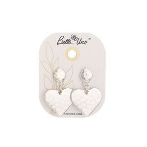 Silver plated Recycled Metal Heart Earrings